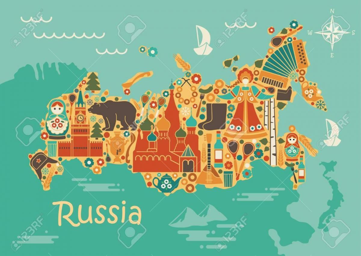 Russland Touristenattraktionen Karte