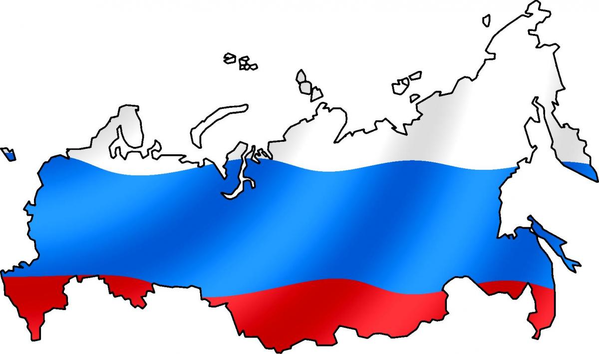 Karte von Russland Flagge