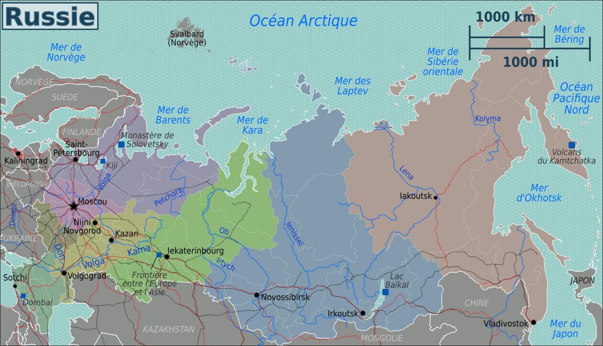 Russland Gebiete Karte